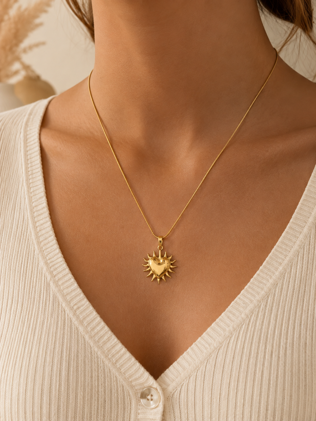 Collier cœur solaire