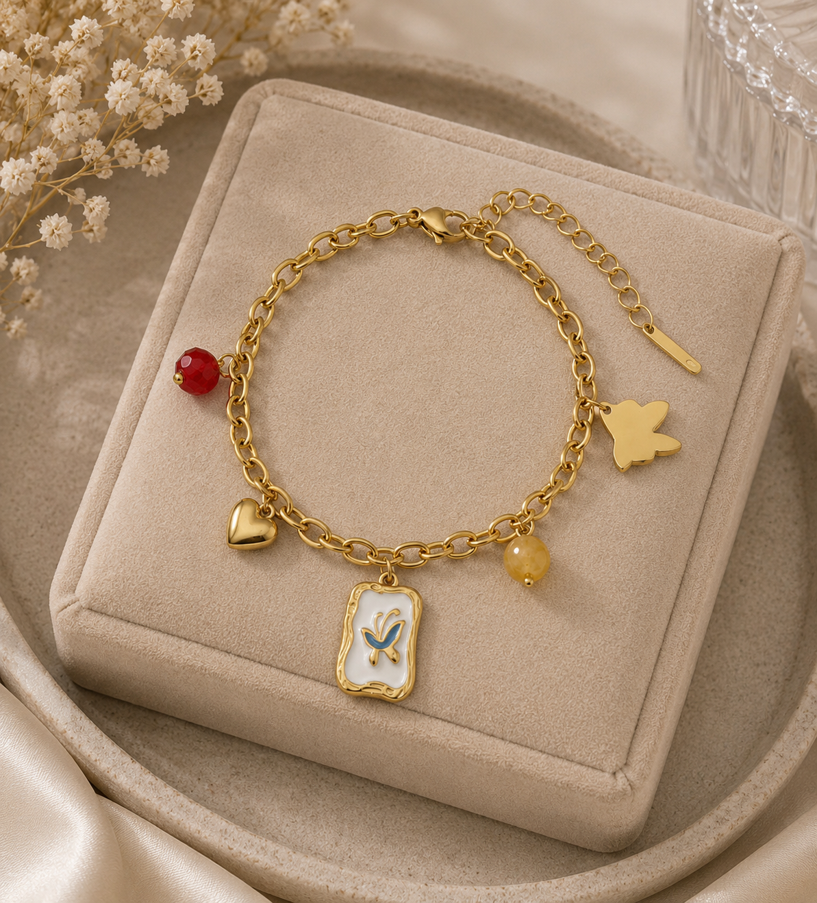 Bracelet papillon doré