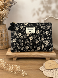 Pochette amour fleurie noir