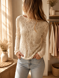 Top en dentelle beige