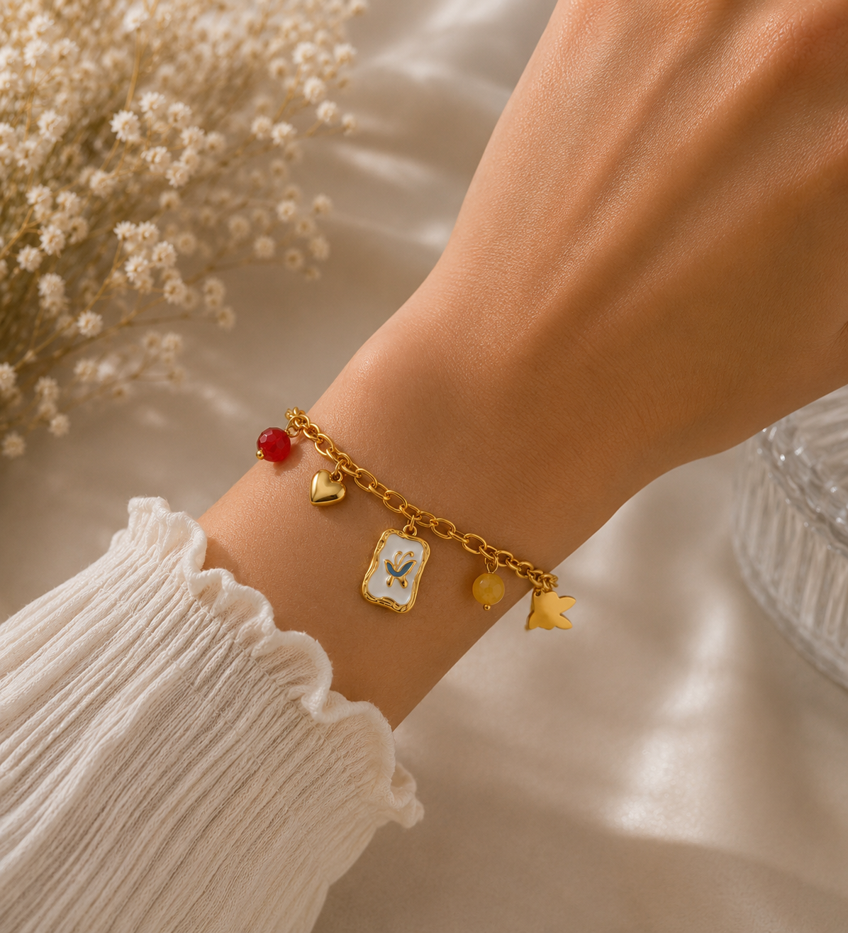 Bracelet papillon doré