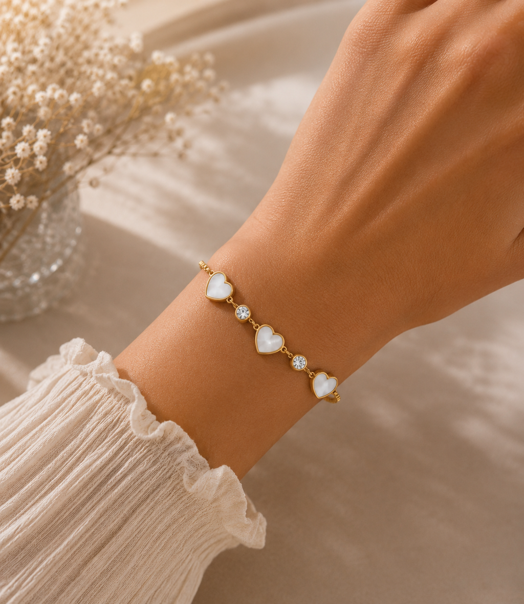 Bracelet cœur doré