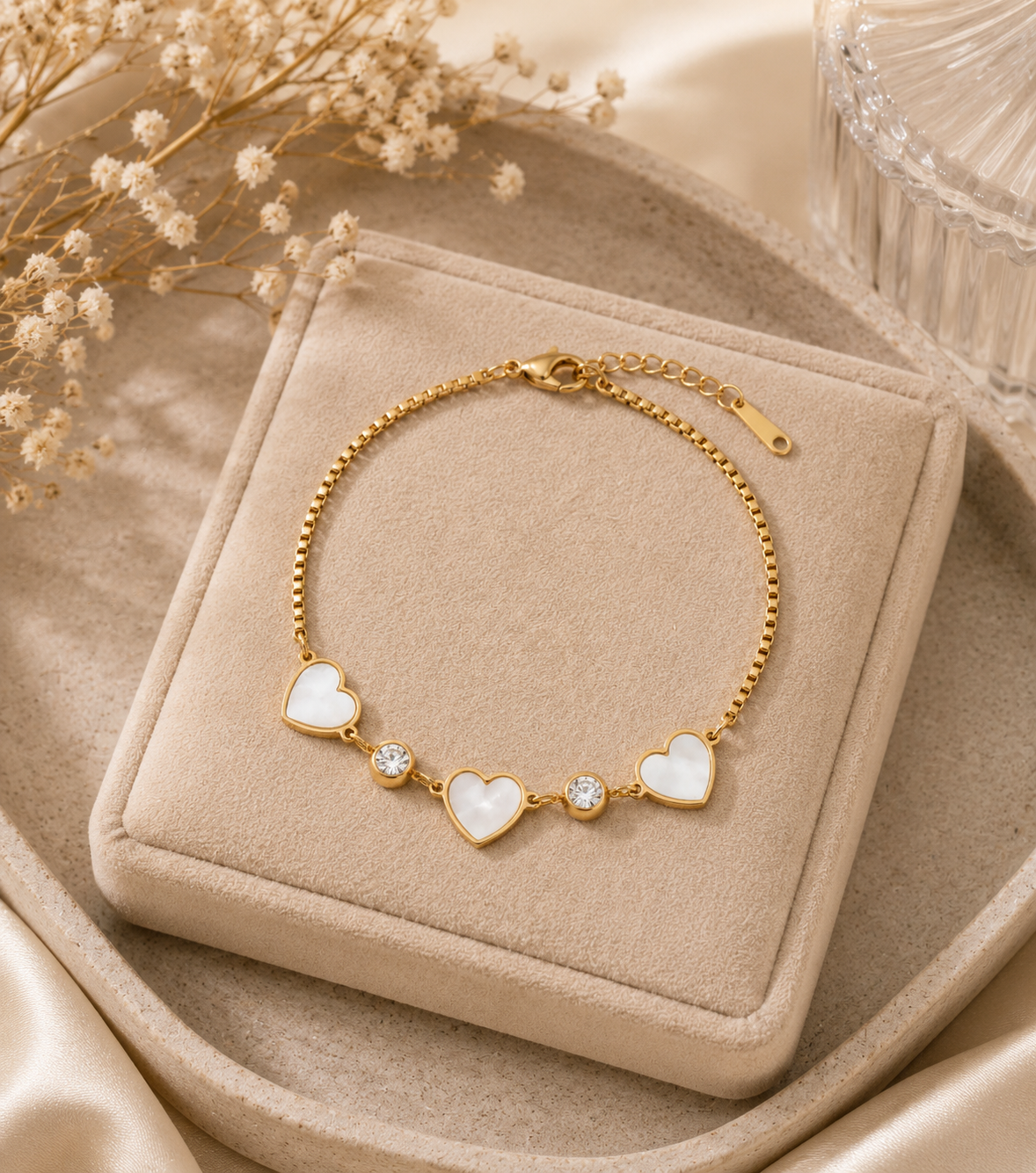Bracelet cœur doré