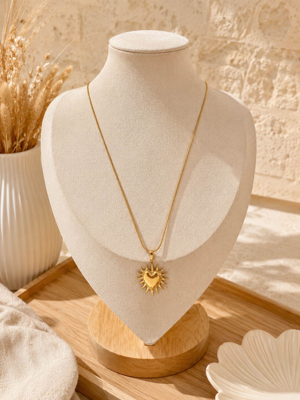 Collier cœur solaire
