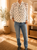 Blouse blanche à pois