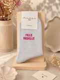 Chaussettes à paillettes " fille rebelle "