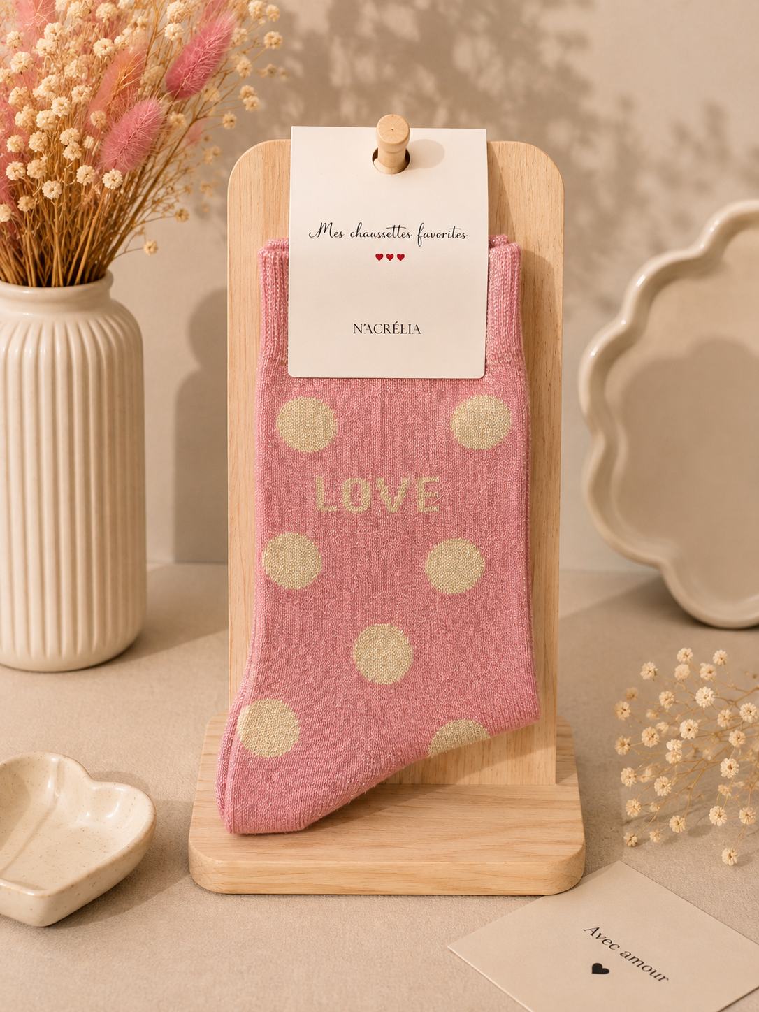 Chaussettes à paillettes " love "