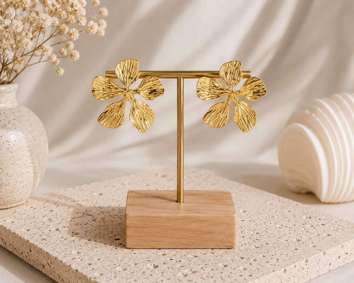 Boucles d'oreilles fleurs majestueuses