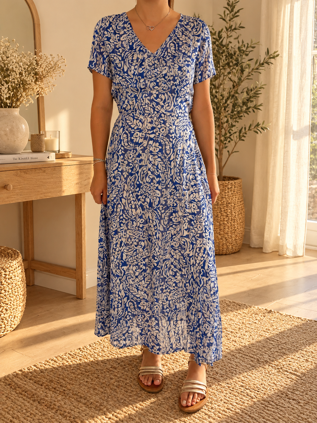 Robe longue bleue