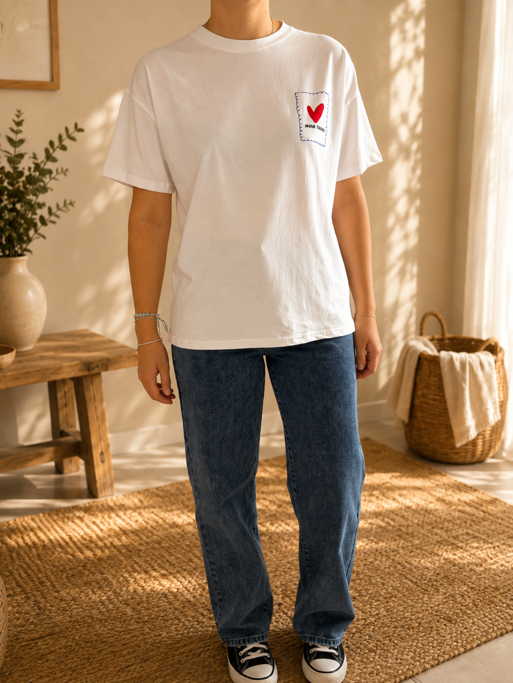 T-shirt blanc amour pour toujours