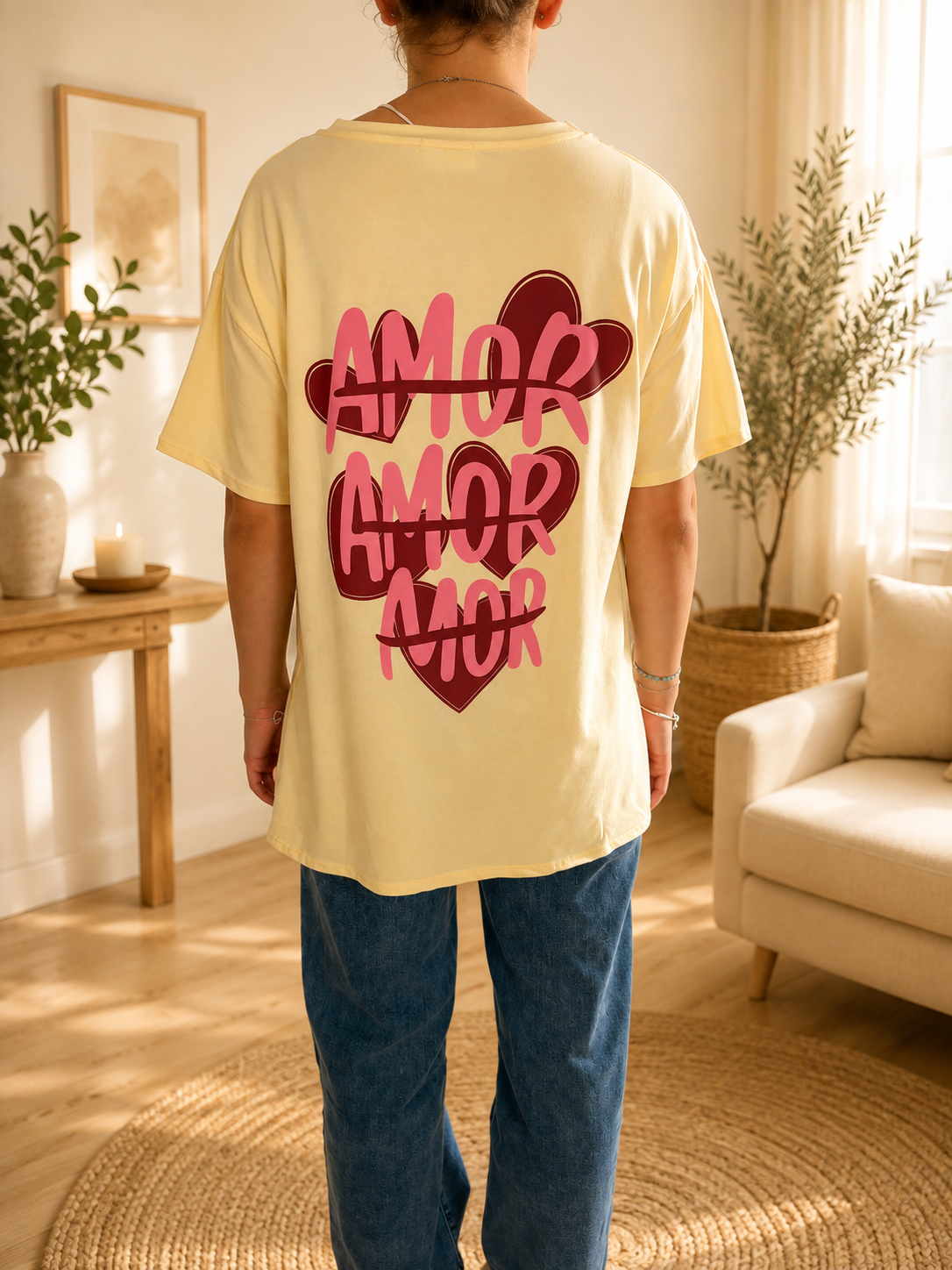 T-shirt Jaune Pastel Amor