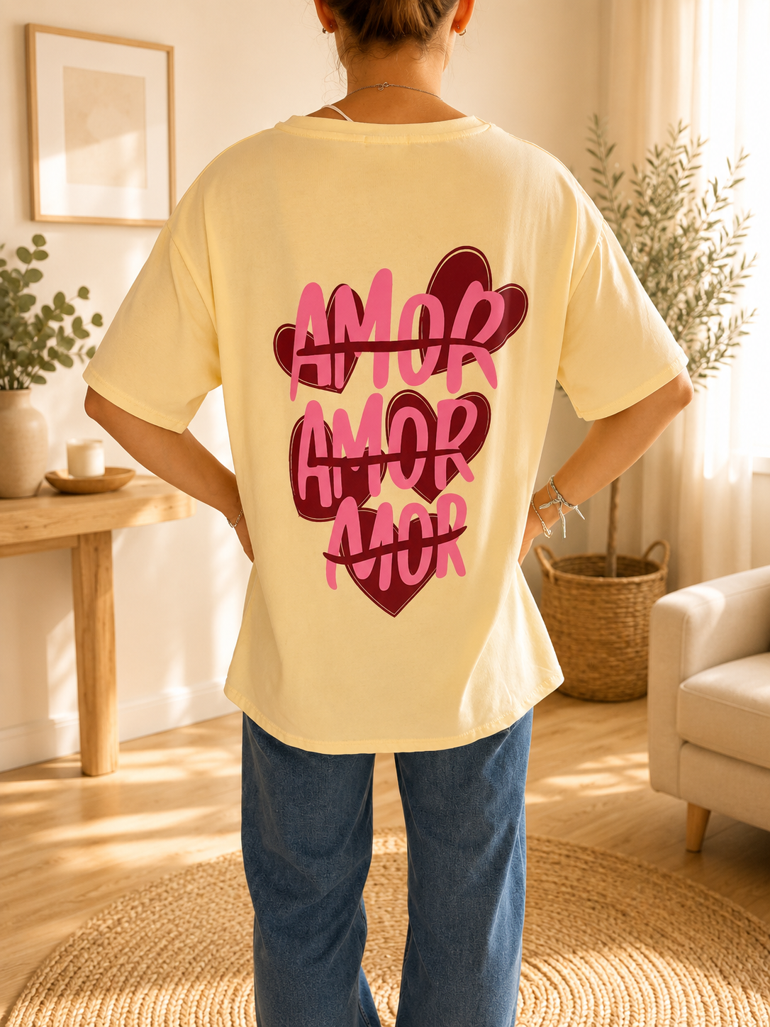 T-shirt Jaune Pastel Amor