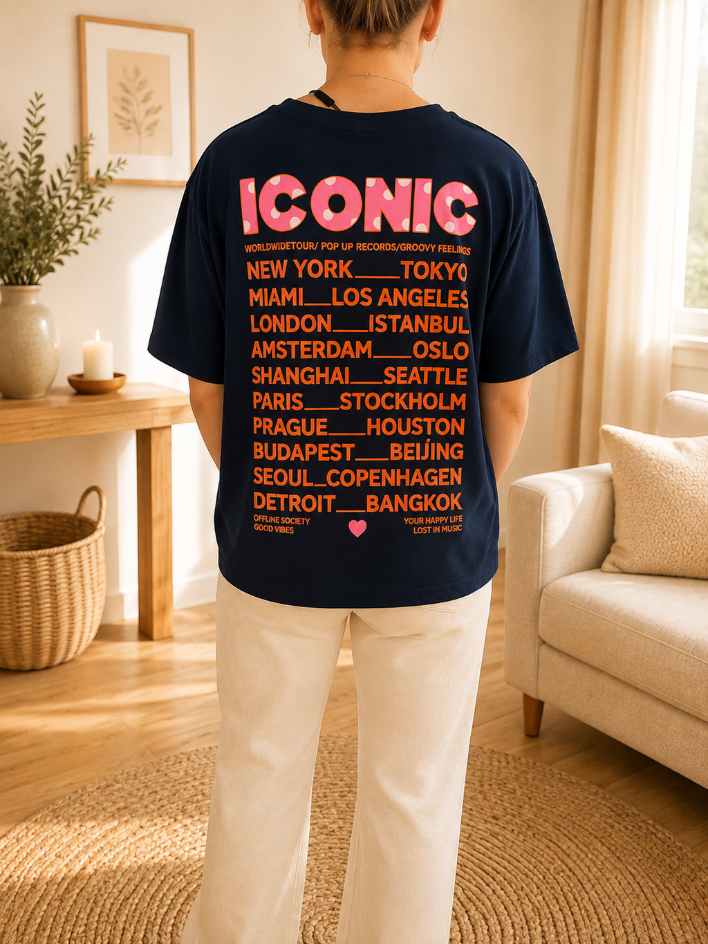 T-shirt Bleu Nuit Iconic Petit Pois