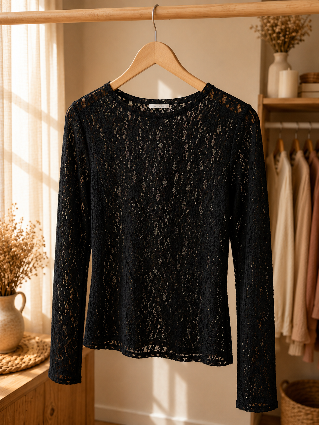Top en dentelle noir