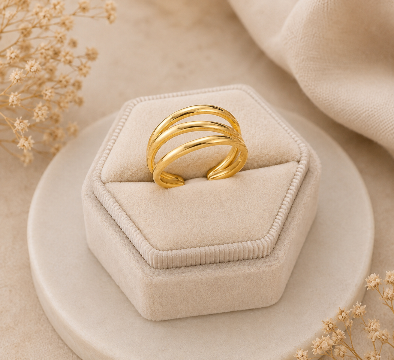 Bague trois lignes